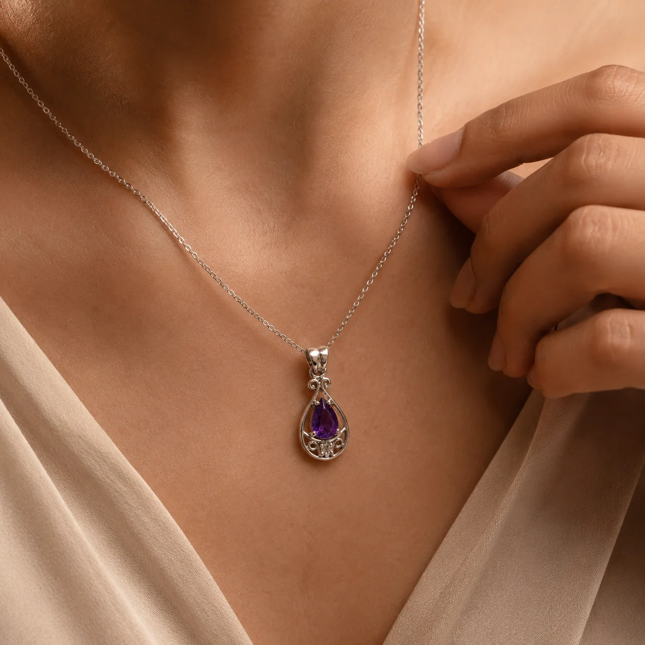 Amethyst Pear Charm - Image 4
