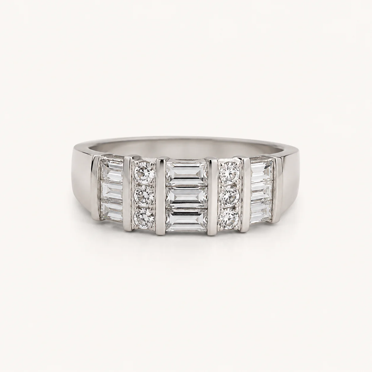 Aurelio Geometric CZ Band Ring - Image 3