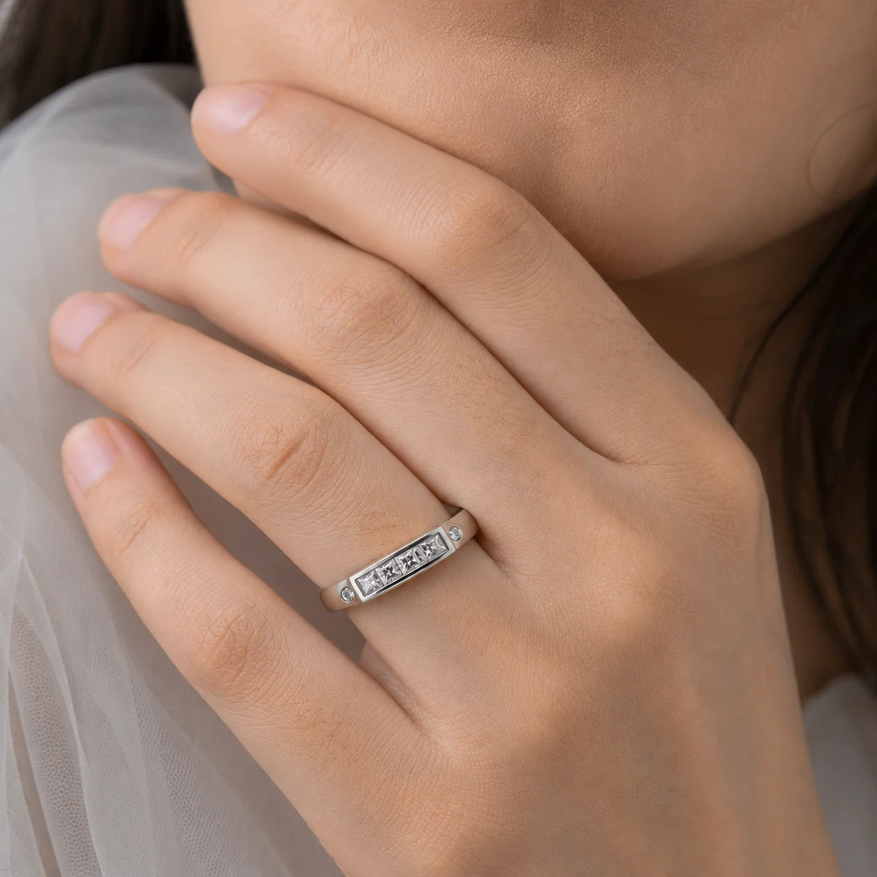 Auric Princess CZ Band Ring - Image 4