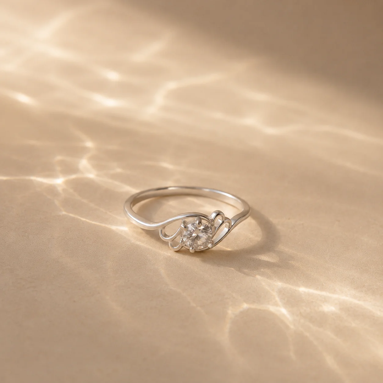 Aurielle Swirl Solitaire Ring - Image 2
