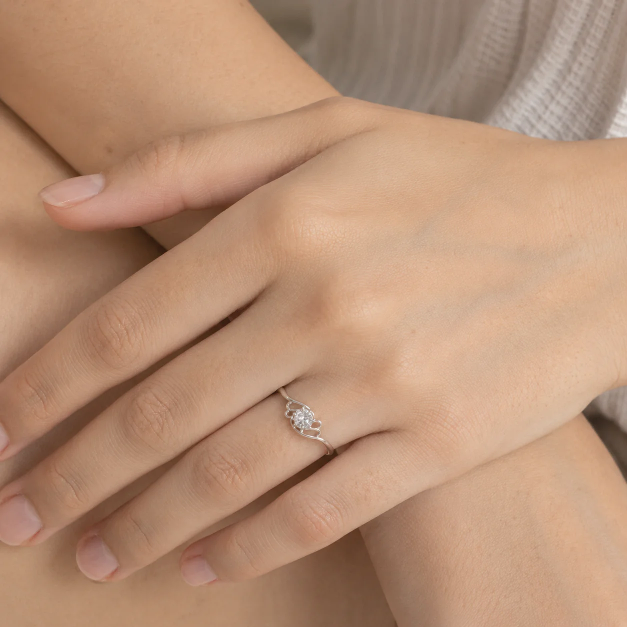 Aurielle Swirl Solitaire Ring - Image 4