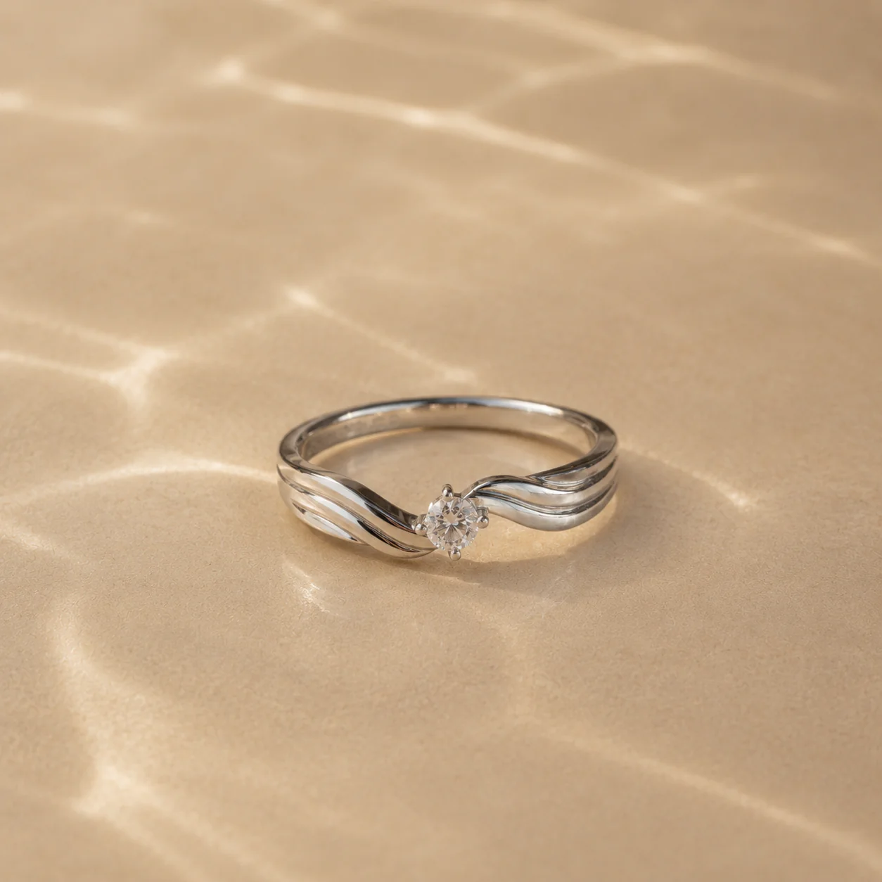 Aurielle Wave Solitaire Ring - Image 3