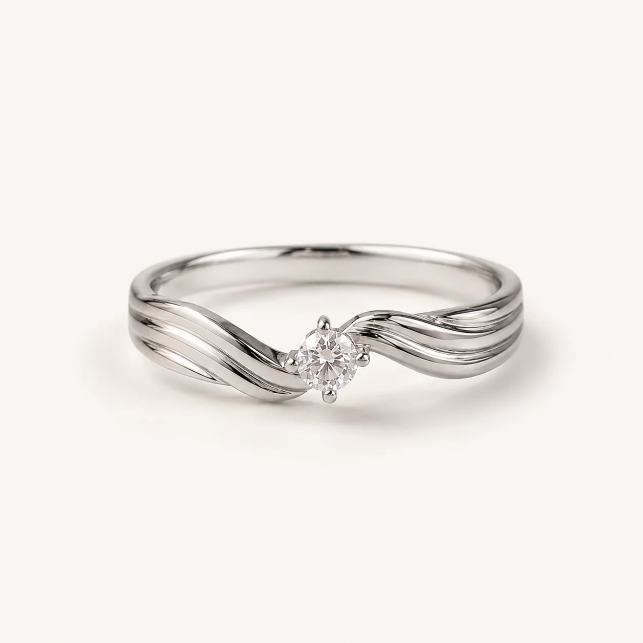 Aurielle Wave Solitaire Ring - Image 4