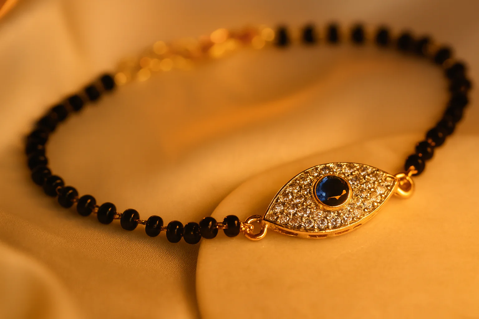 Blue Evil Eye Mangalsutra Bracelet - Image 3