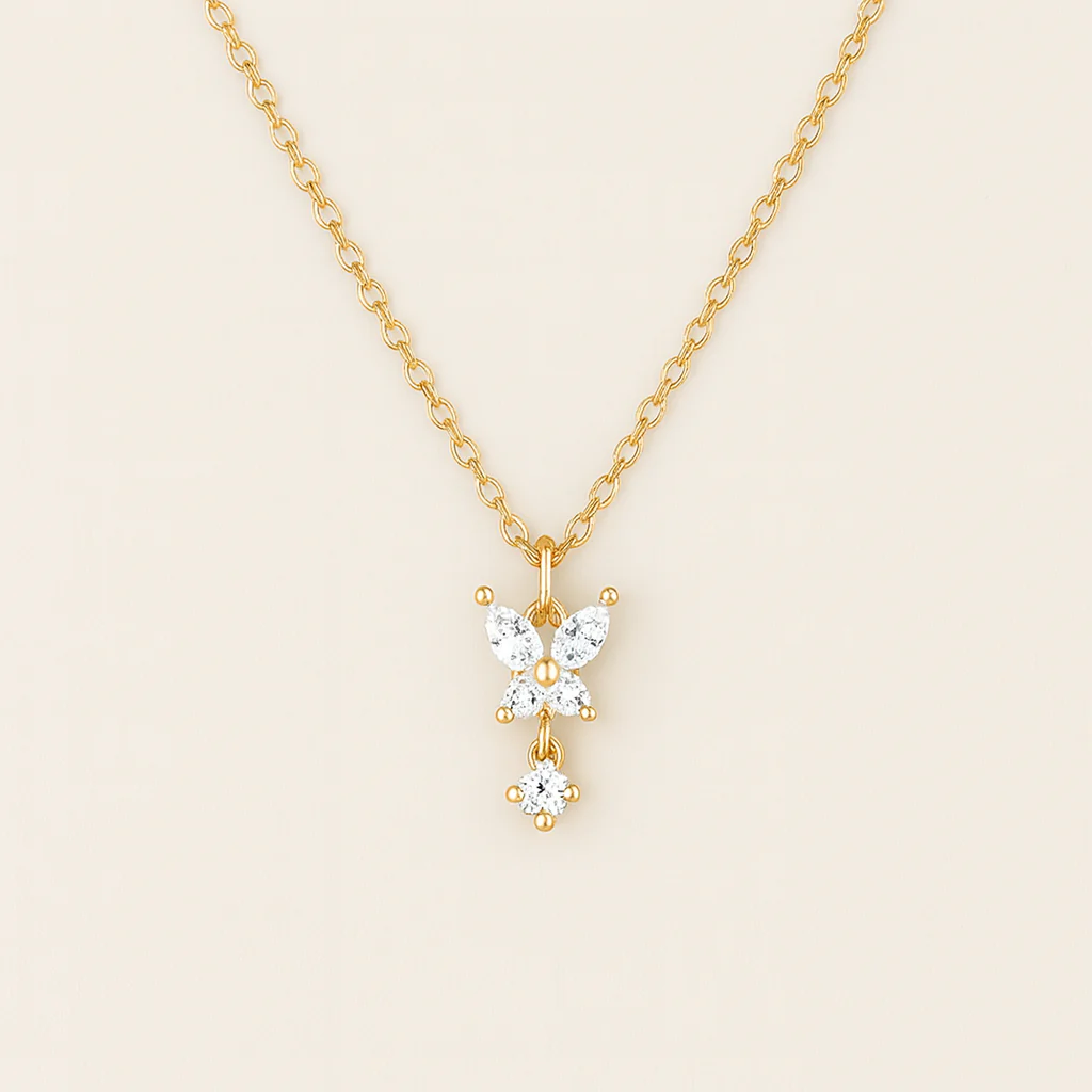 Butterfly Diamond Drop Necklace - Image 5