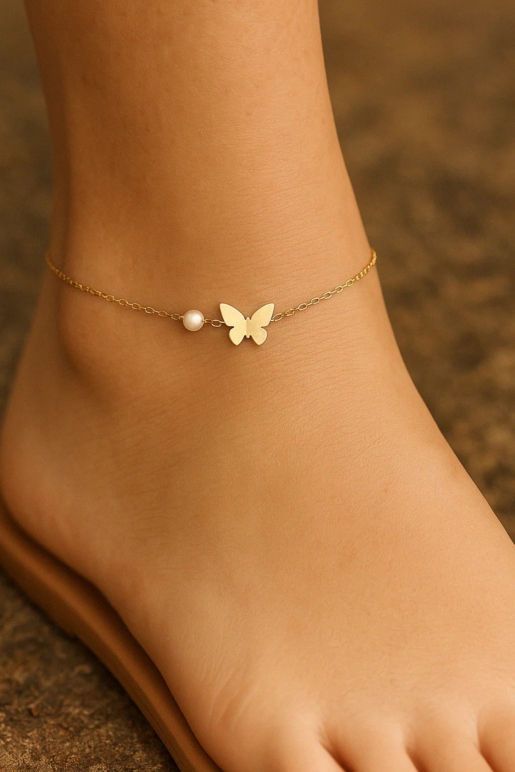 Butterfly Pearl Anklet - Image 5