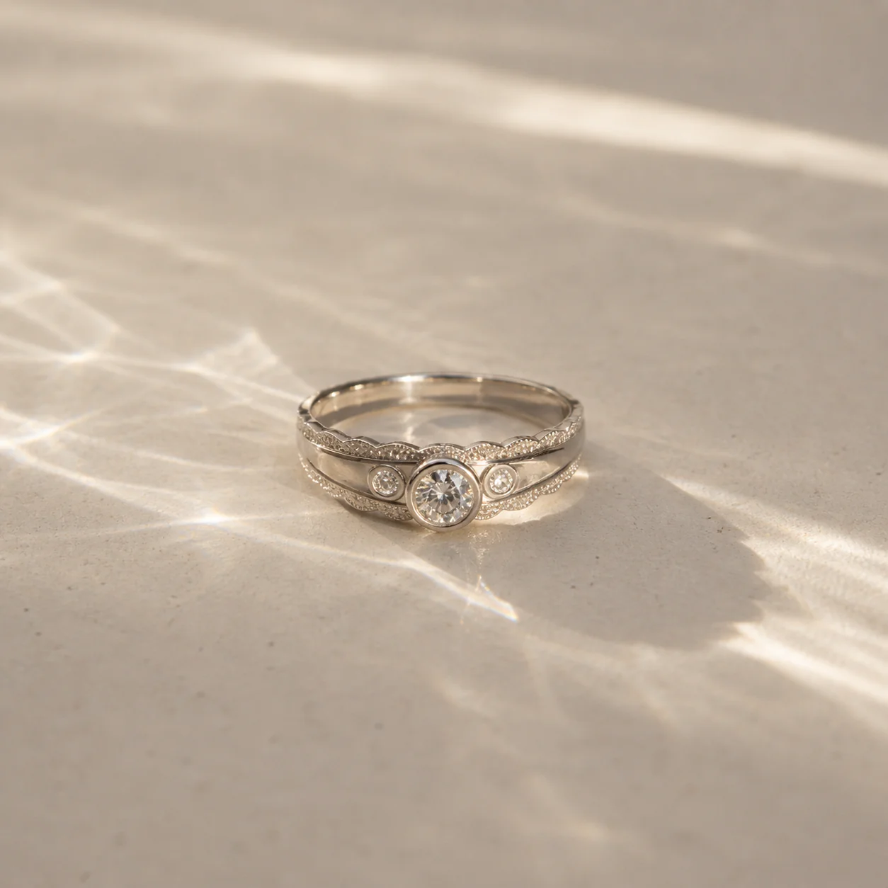 Celeste Halo Vintage Ring - Image 4