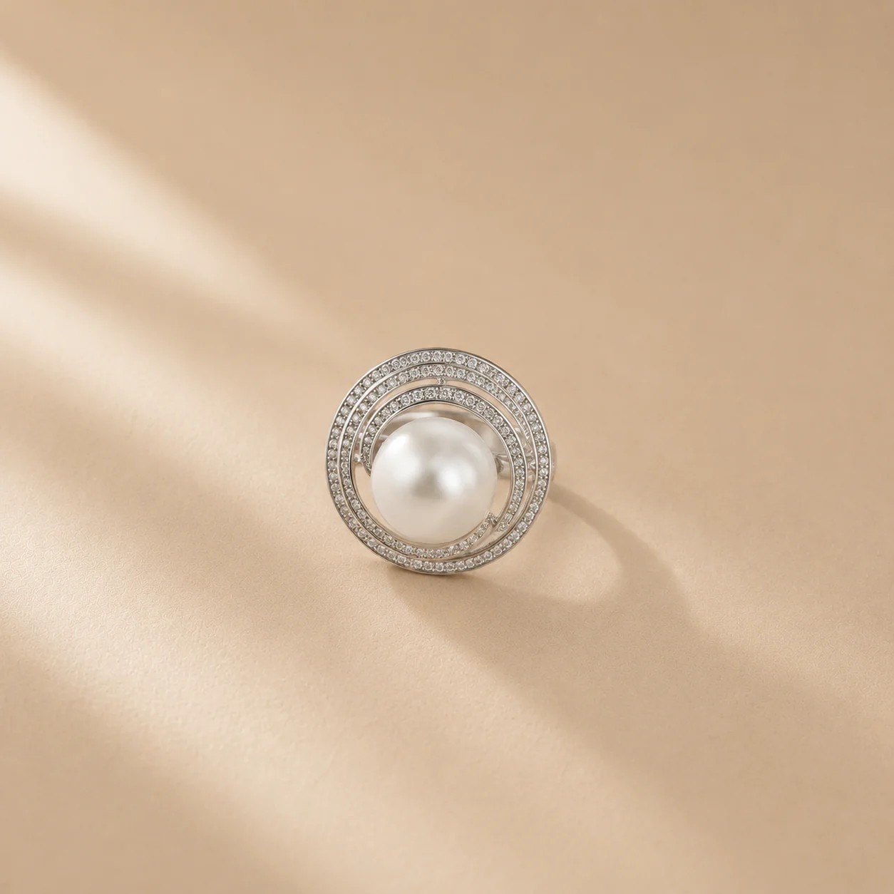 Celeste Pearl Halo Ring - Image 3