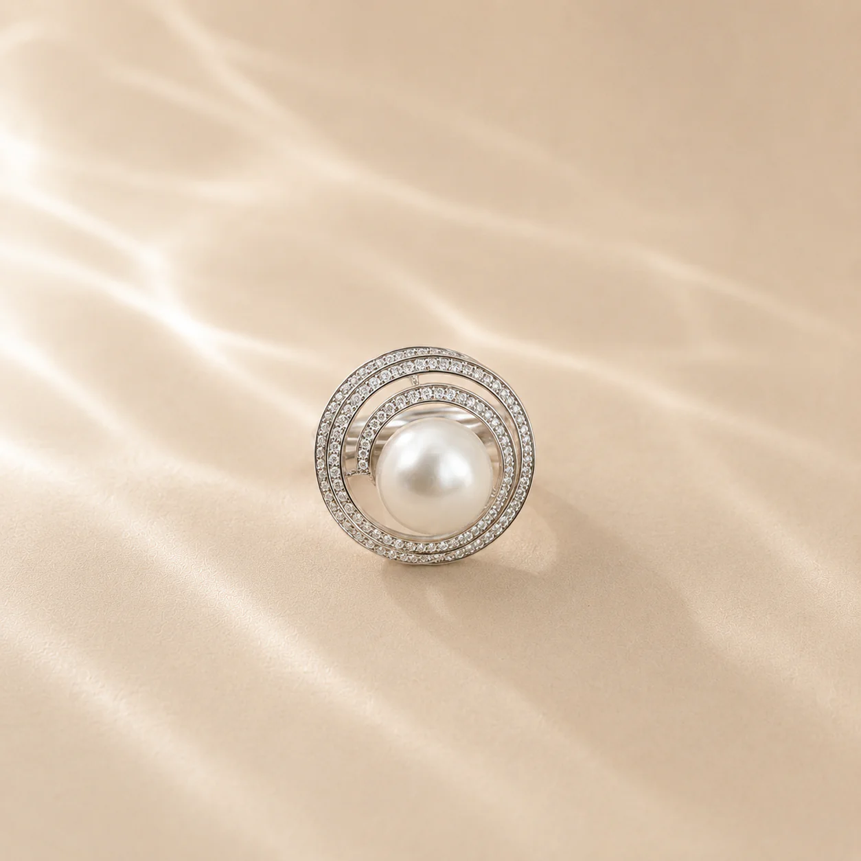 Celeste Pearl Halo Ring - Image 4