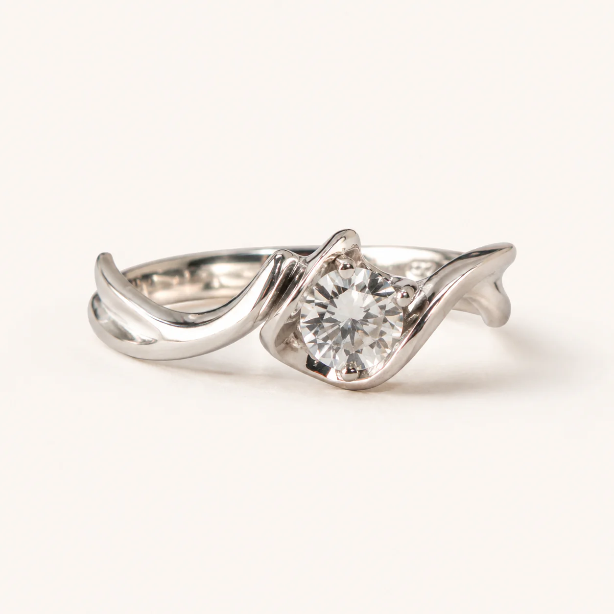 Celeste Wave Solitaire Ring - Image 4