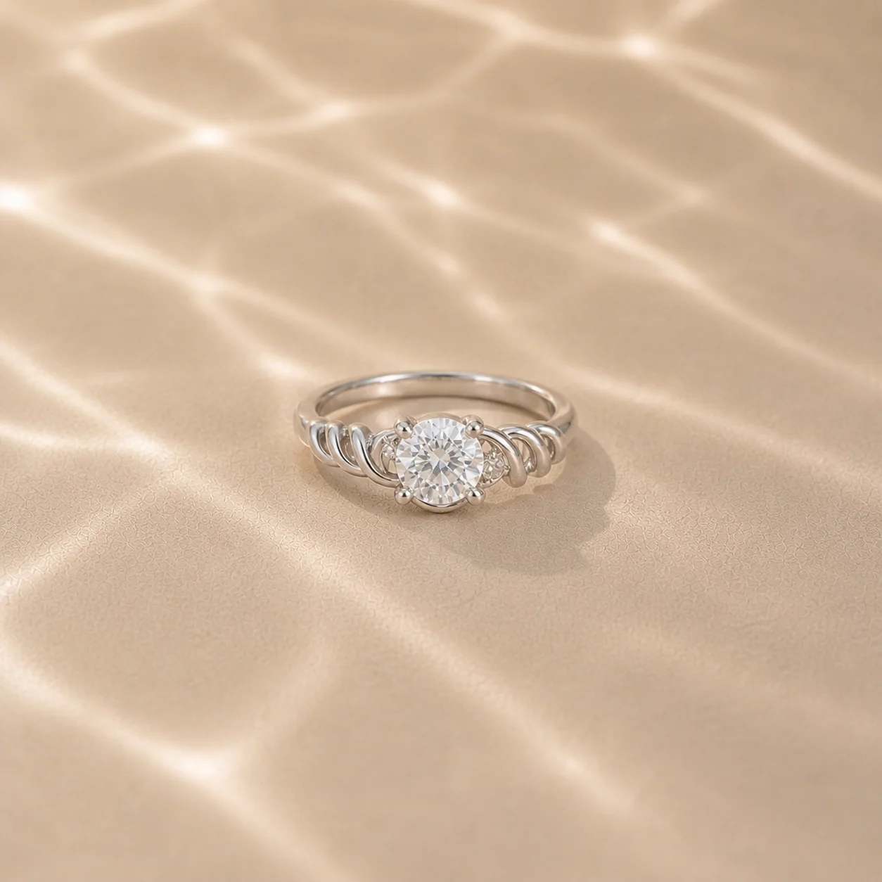 Celeste Wave Solitaire Ring - Image 3