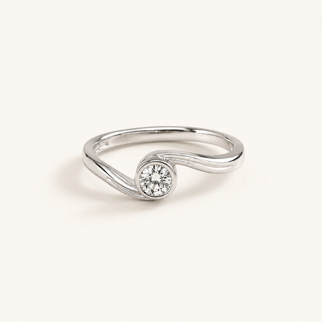 Celestia Swirl Solitaire Ring - Image 3