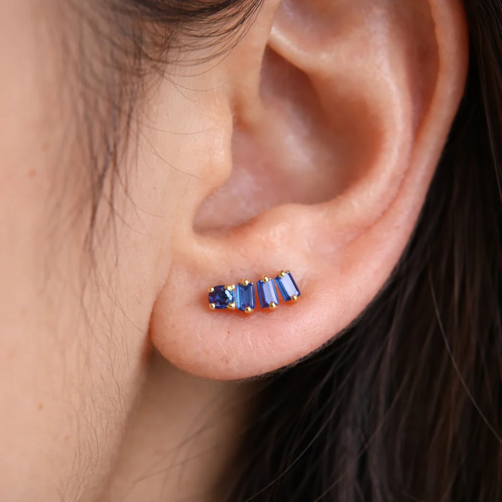 Cobalt Line Studs