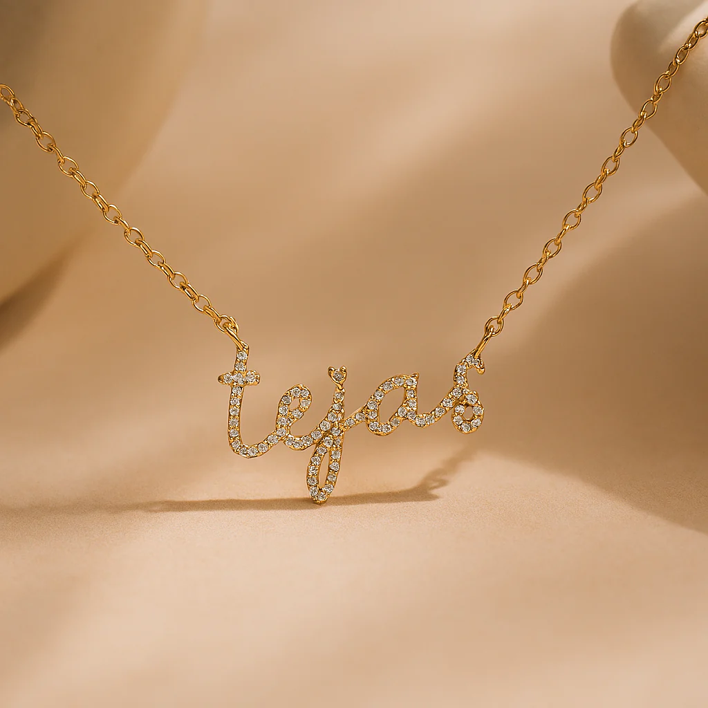Cursive Diamond Necklace - Image 4
