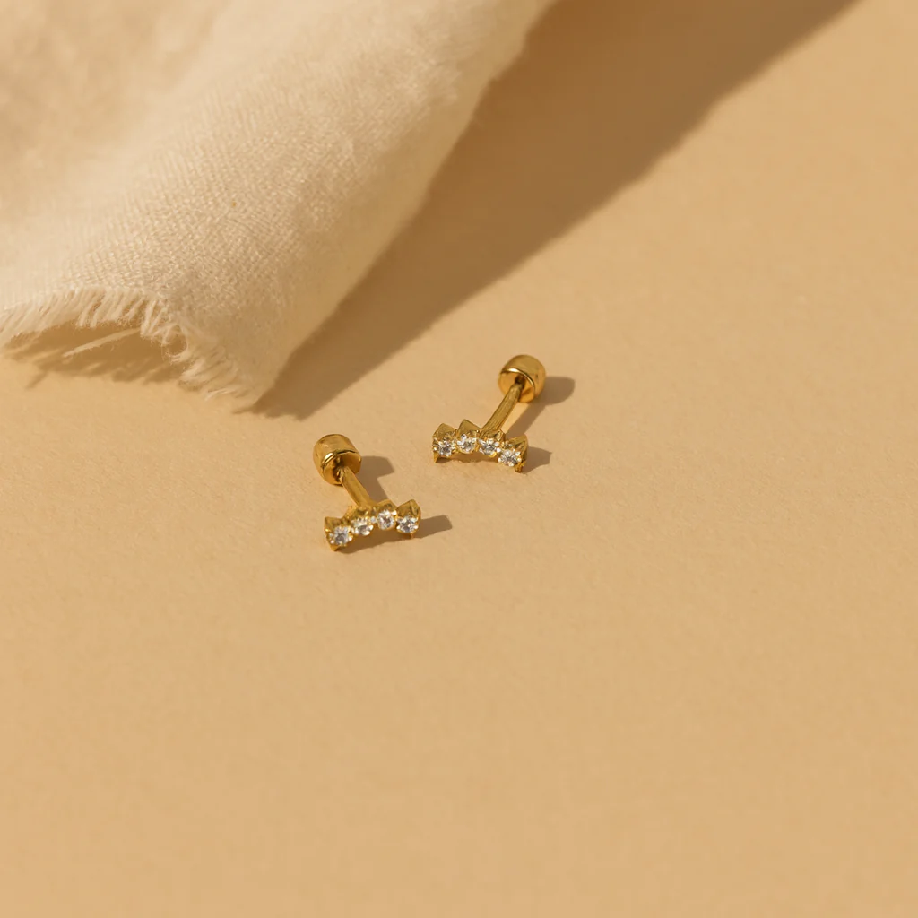 Curved Diamond Studs - Image 4