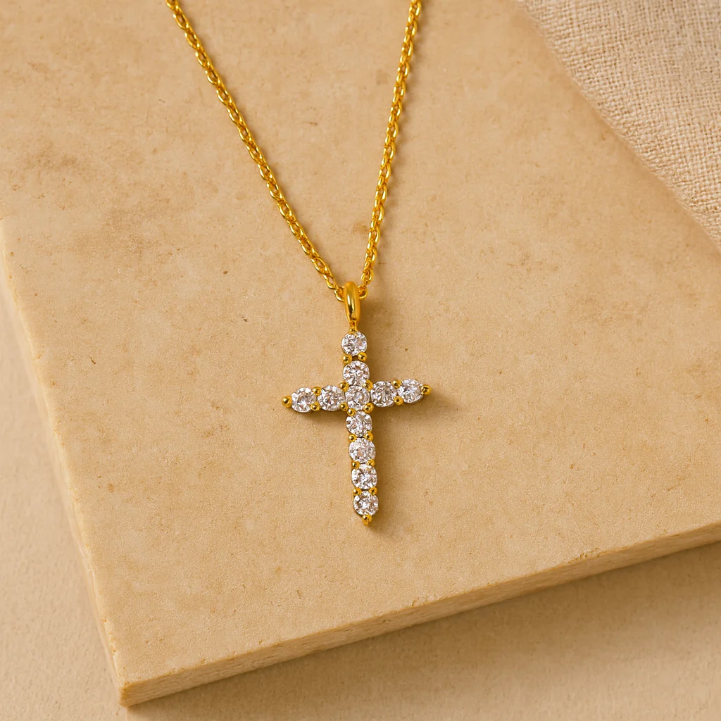 Diamond Holy Cross Necklace - Image 4