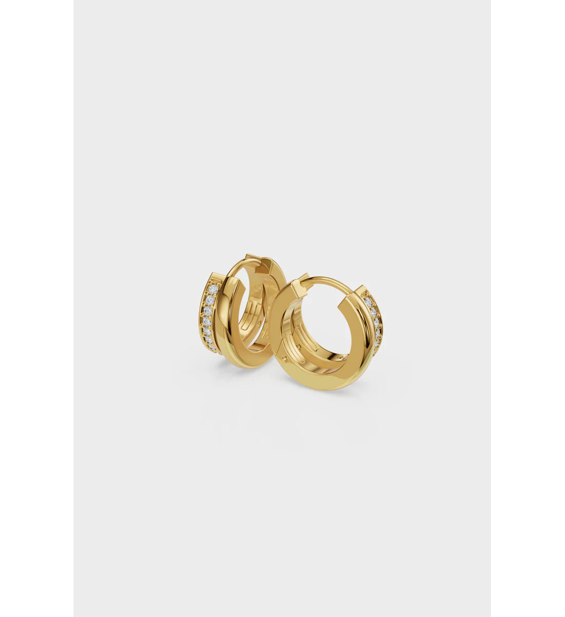 Double Line Diamond Huggie - Image 4