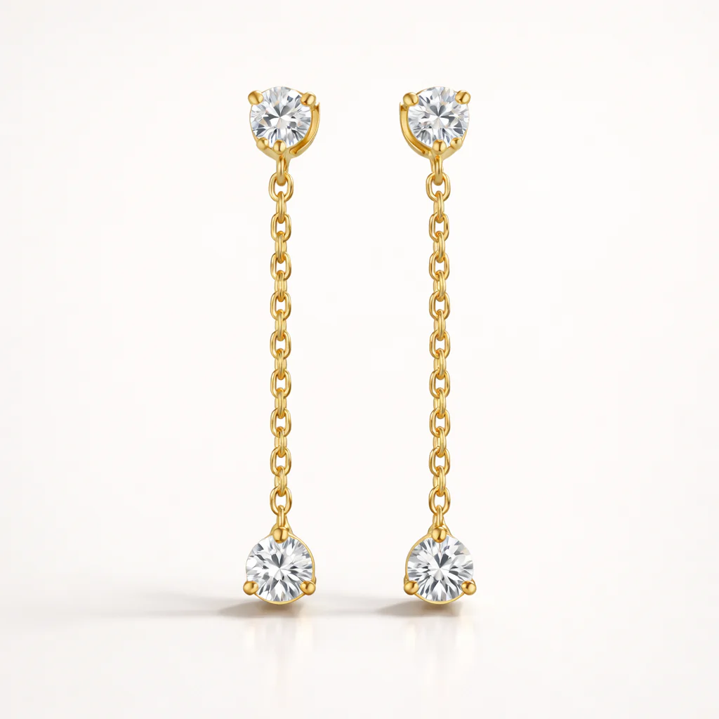 Duo Diamond Long Ear Chain - Image 4