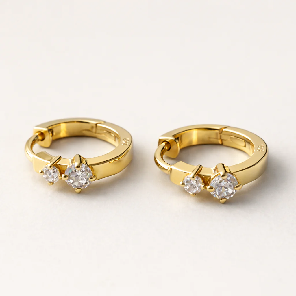 Duo Diamond Mini Huggie - Image 5
