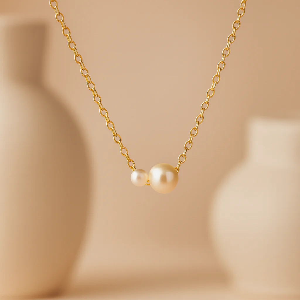 Duo Pearl Necklace - Image 3