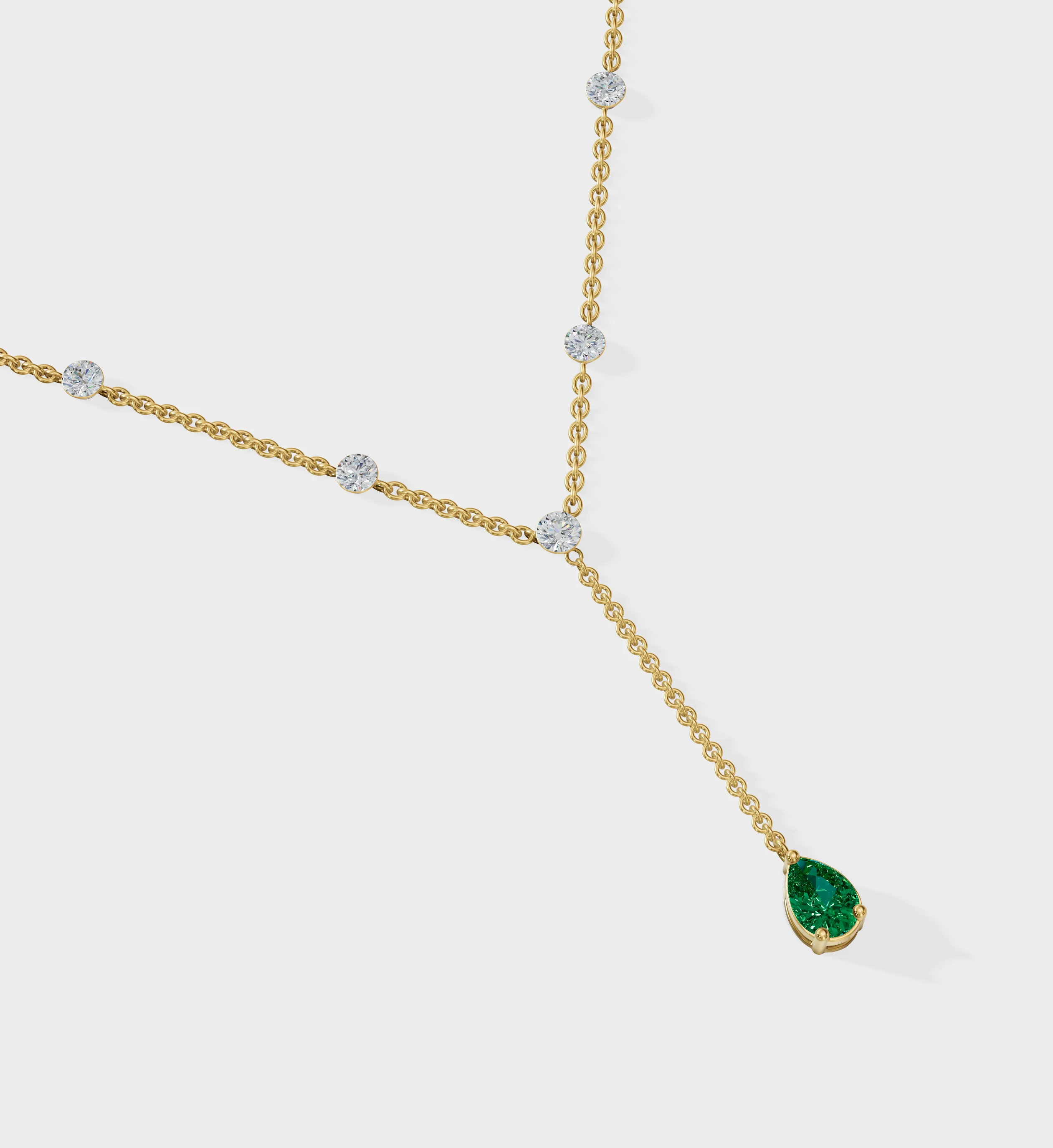 Emerald Duet Lariat Necklace - Image 4