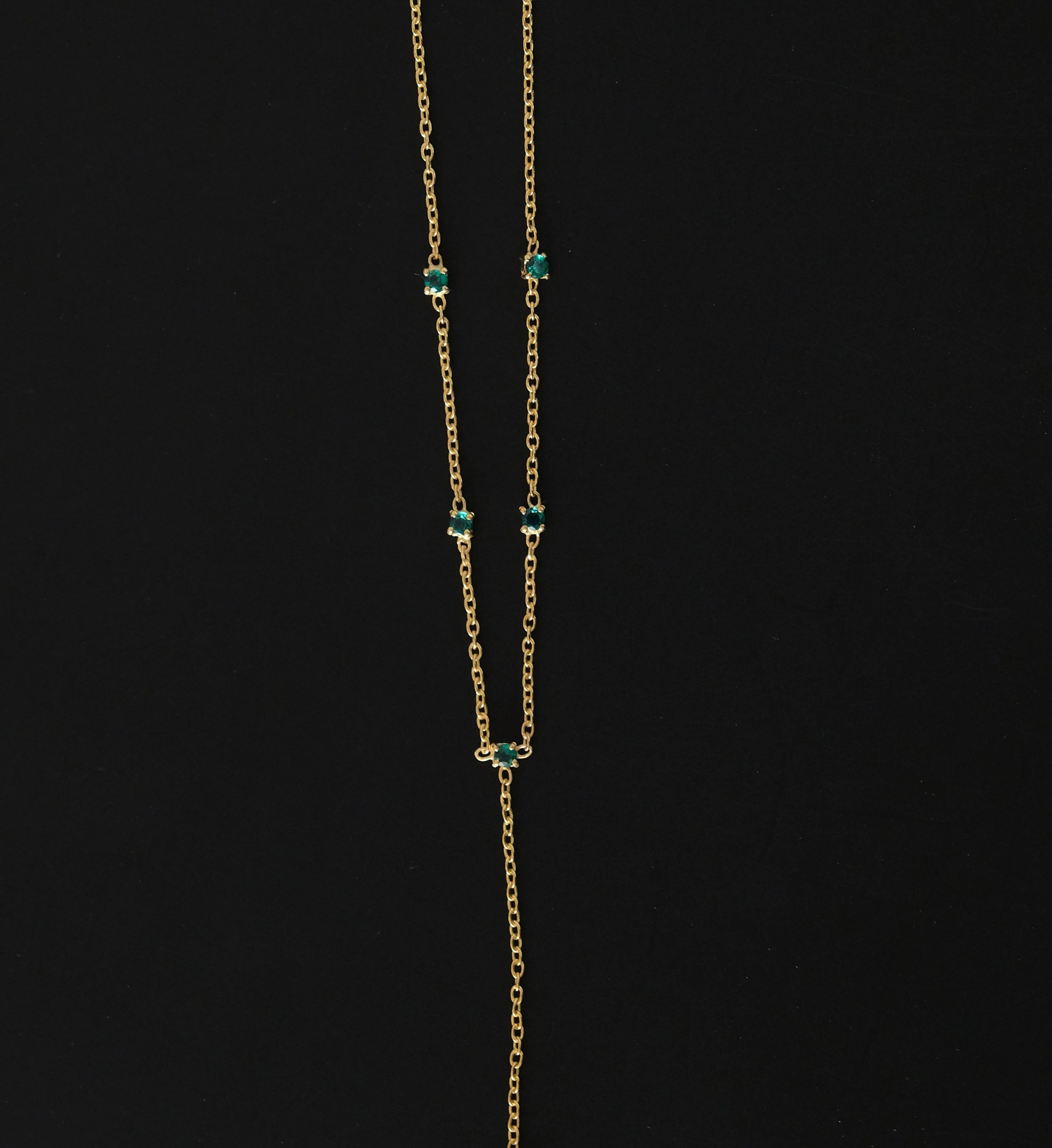 Emerald Lariat Necklace - Image 4