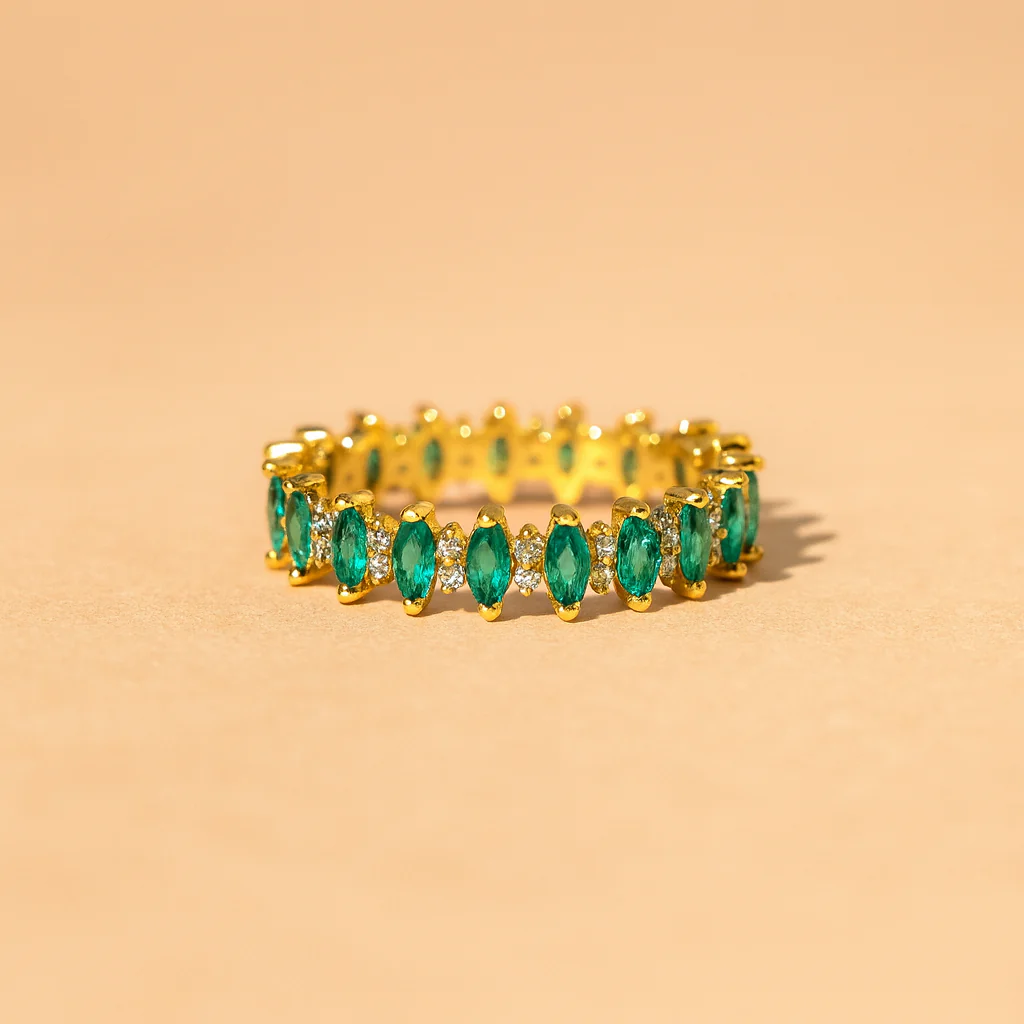 Emerald Marquise Eternity Ring - Image 3