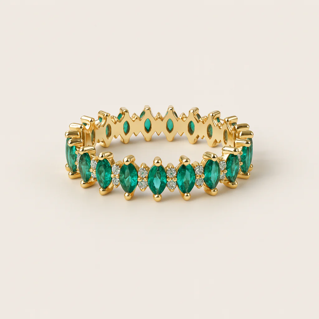 Emerald Marquise Eternity Ring - Image 4