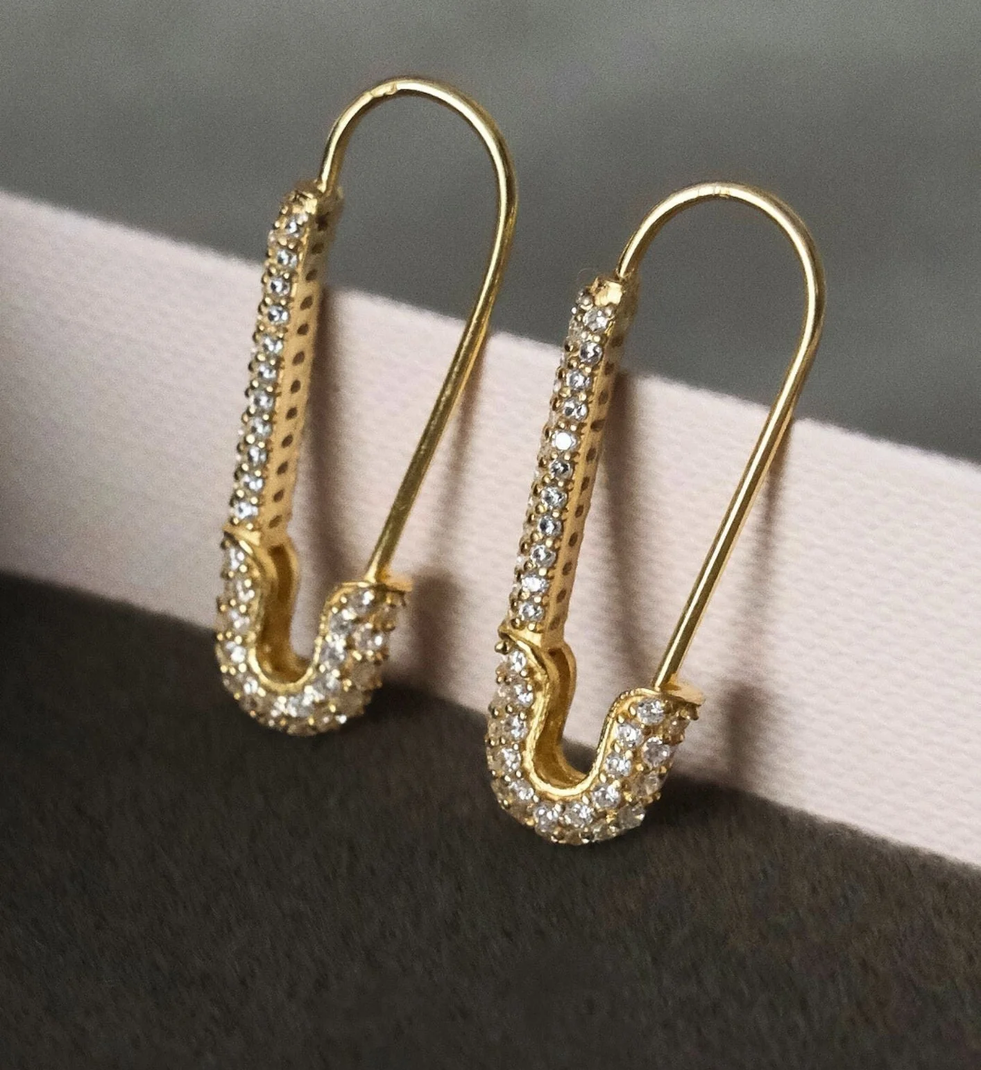 Glam Safety Pin Earrings - Image 4