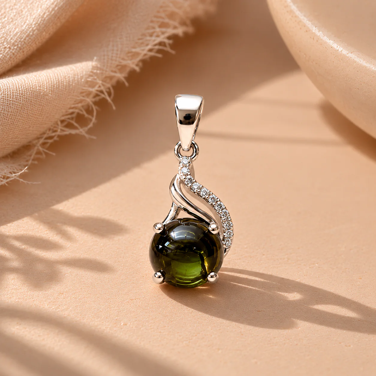 Green Tourmaline Cluster Charm