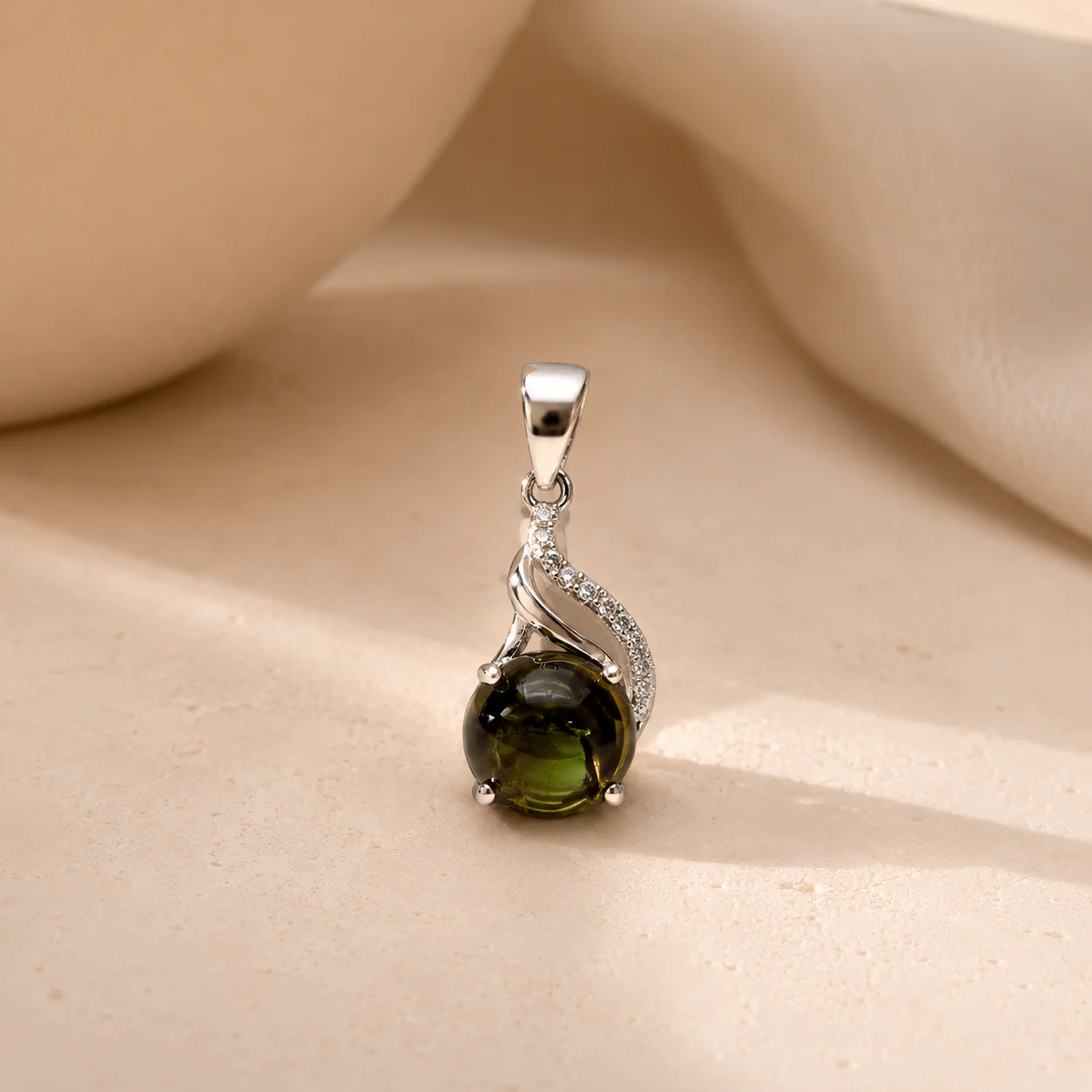 Green Tourmaline Cluster Charm - Image 2