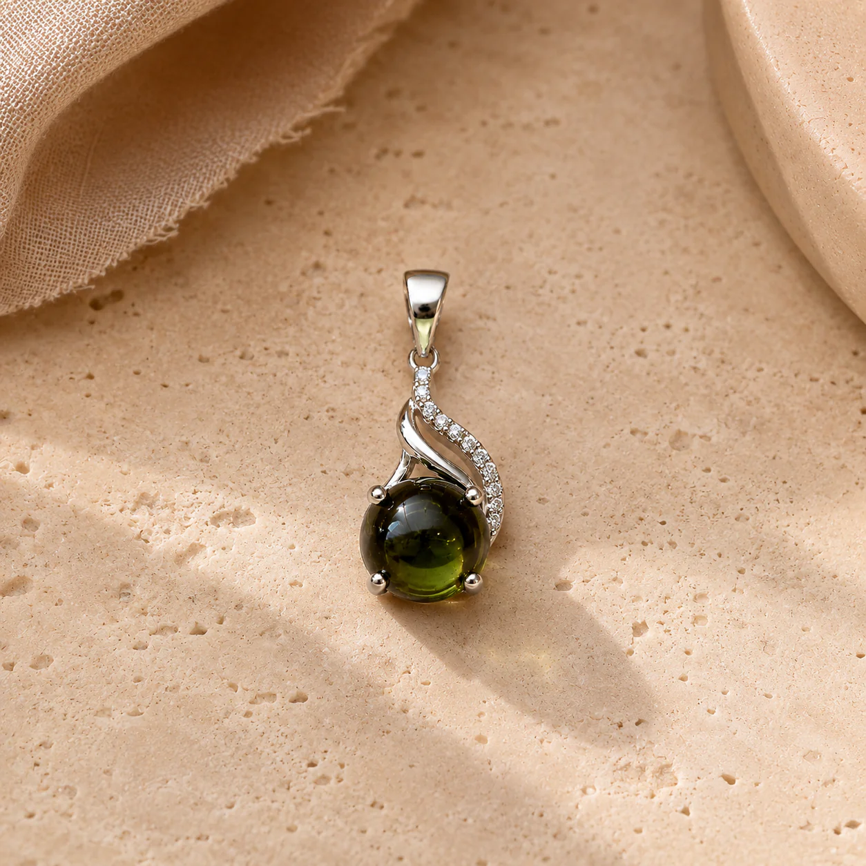 Green Tourmaline Cluster Charm - Image 3