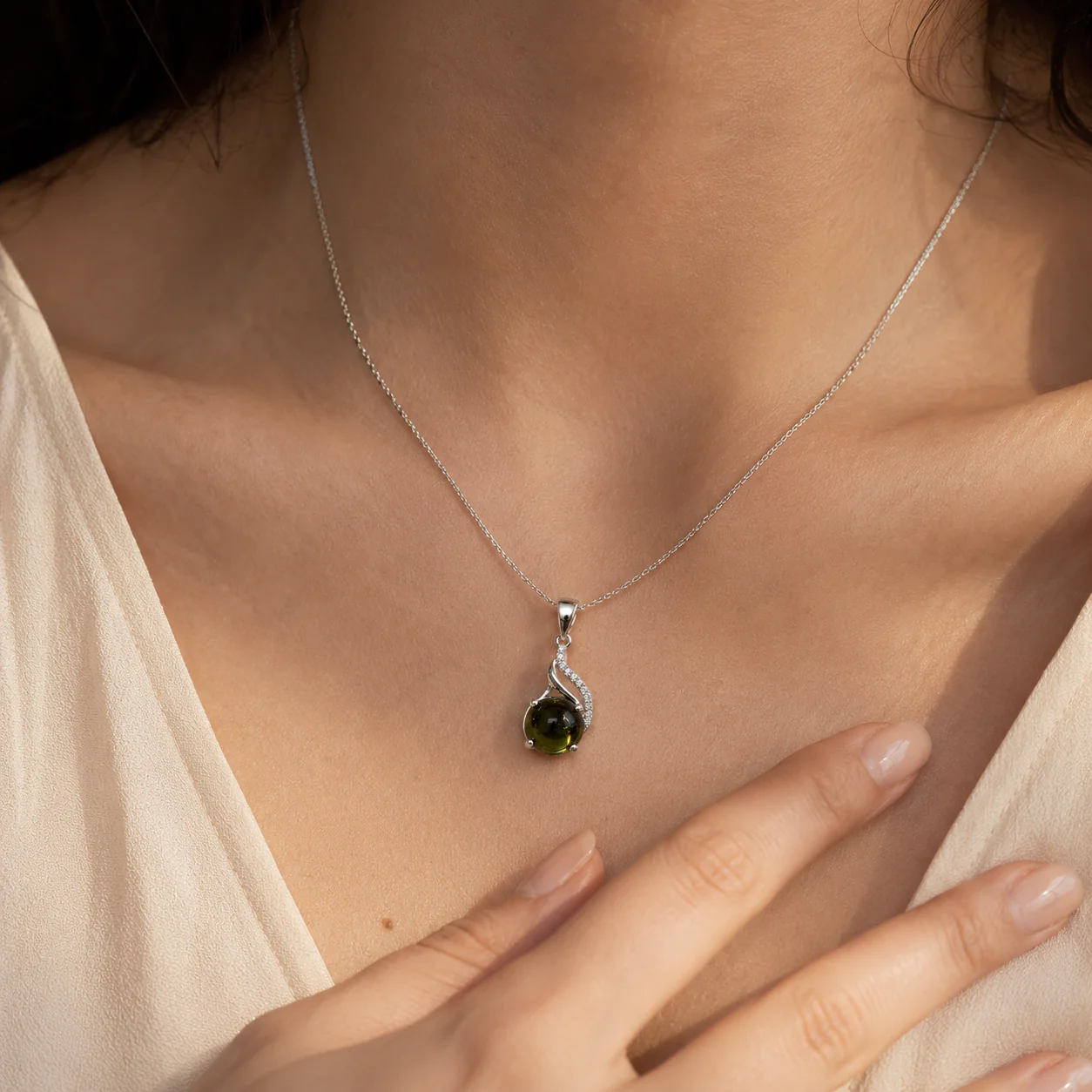 Green Tourmaline Cluster Charm - Image 4