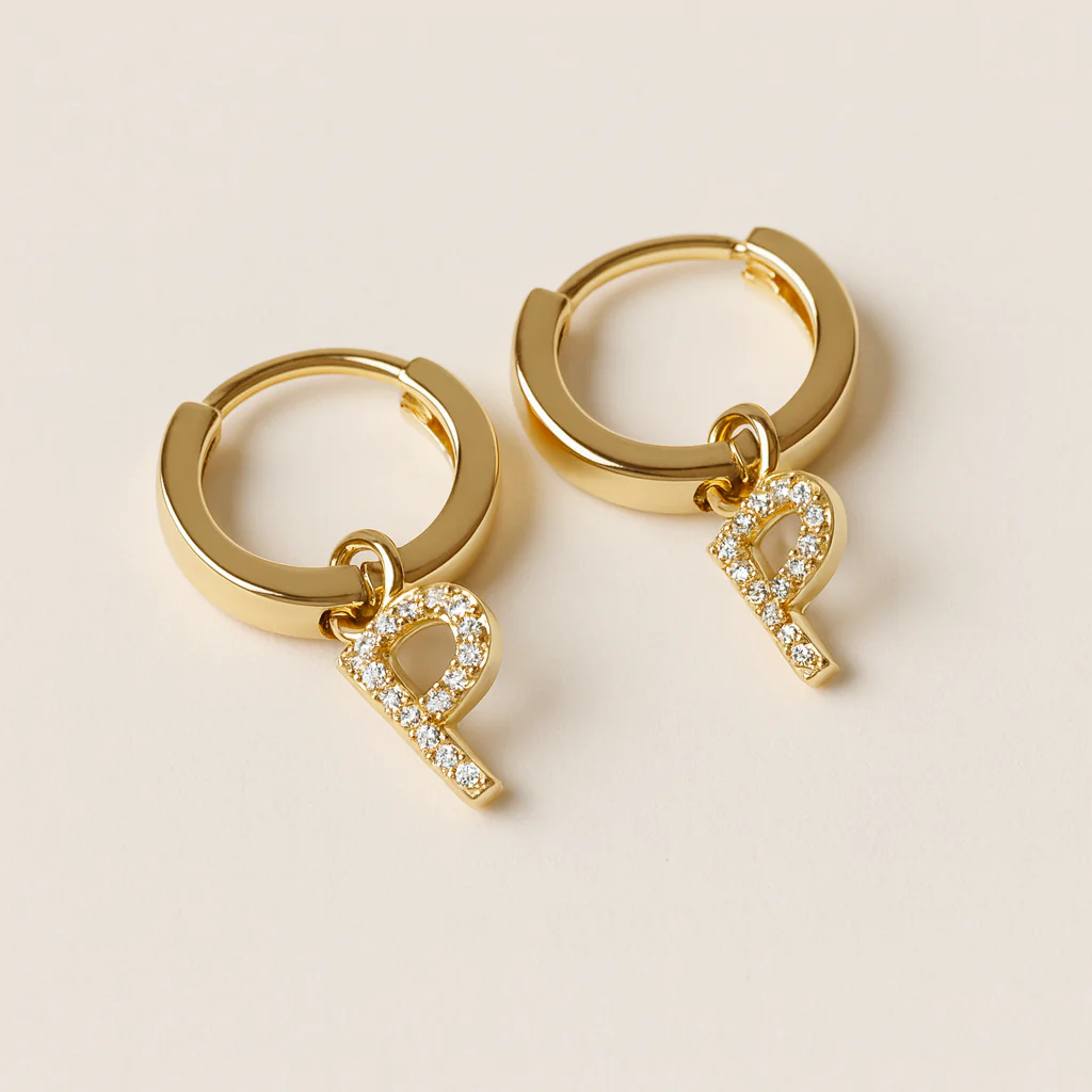Initial Studded Huggies - Image 9