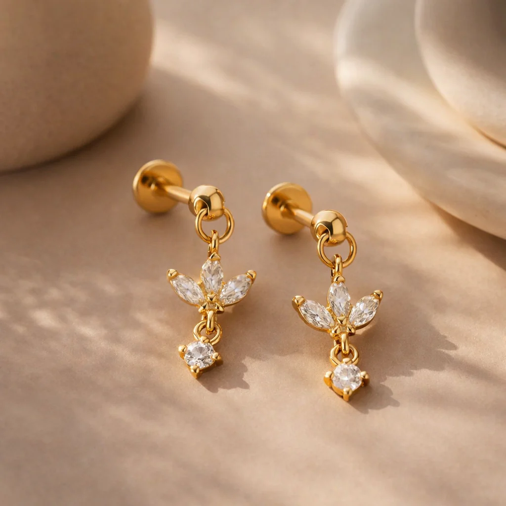 Leafy Drop Studs - Image 2