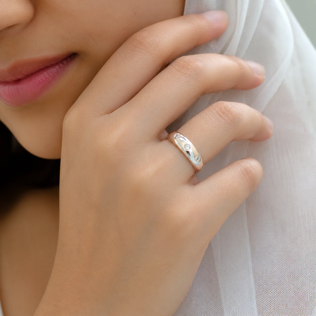 Luna Orbit CZ Band Ring - Image 2