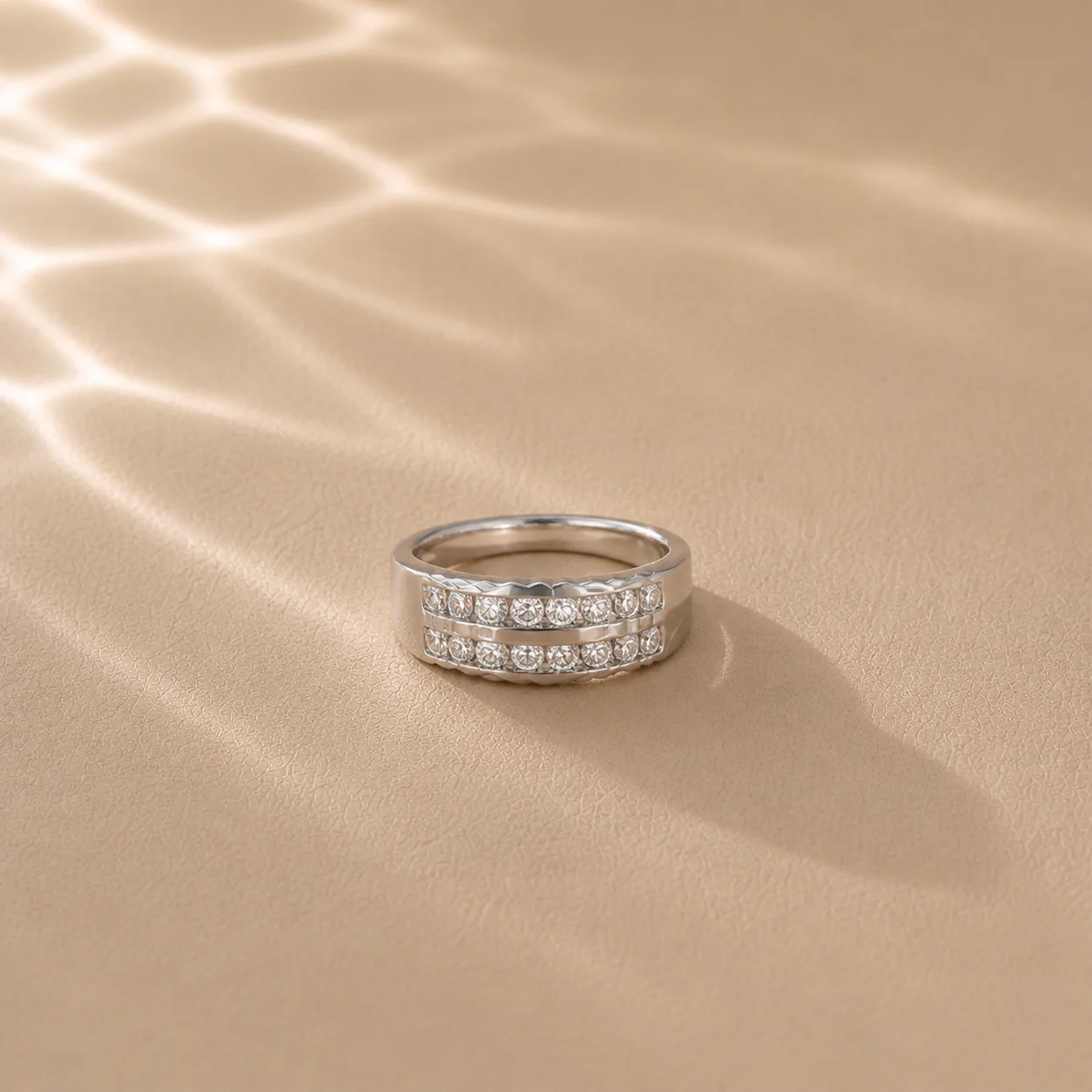 Luna Twin Row CZ Band Ring - Image 4