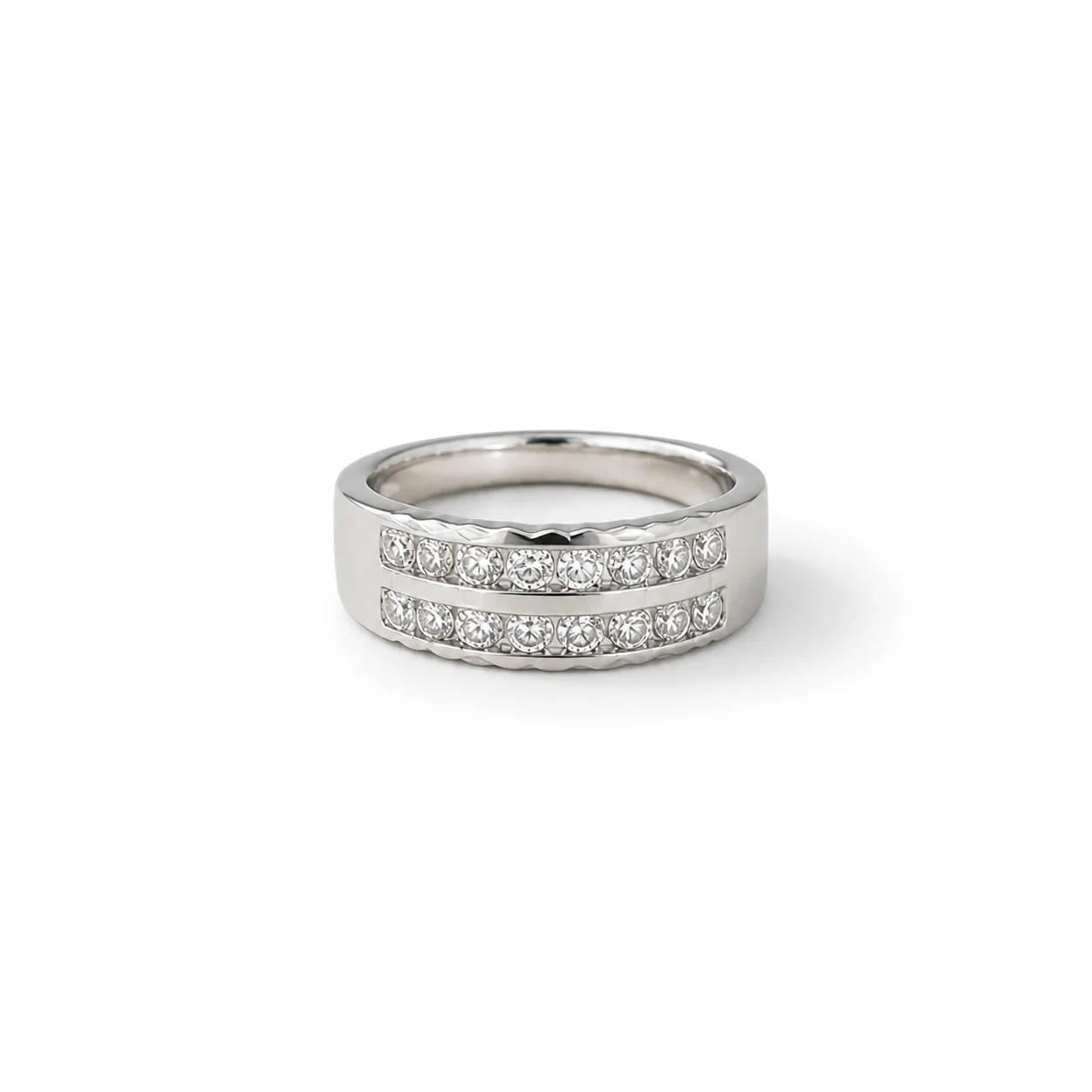 Luna Twin Row CZ Band Ring - Image 6