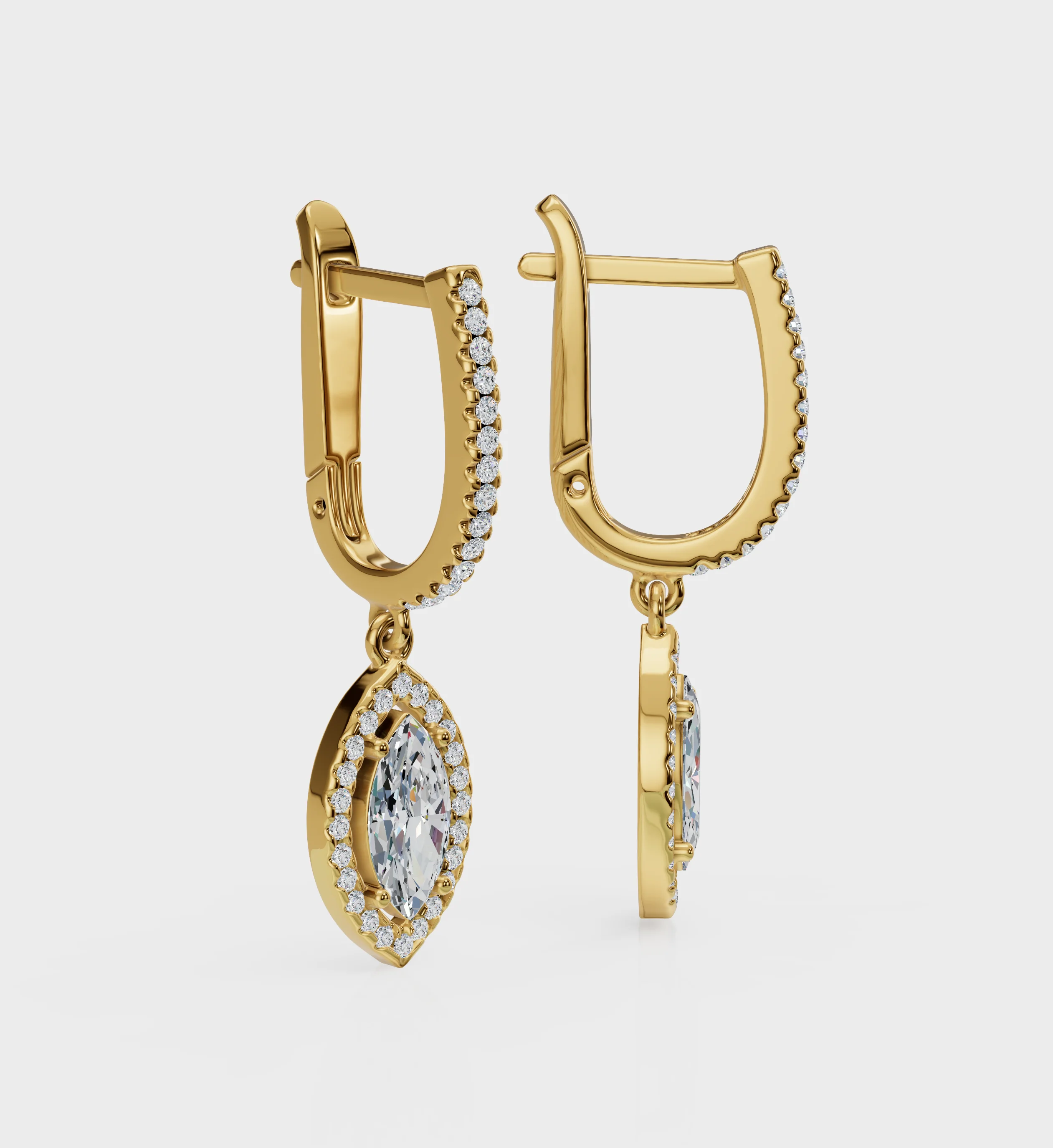 Marquise Diamond Earrings - Image 4