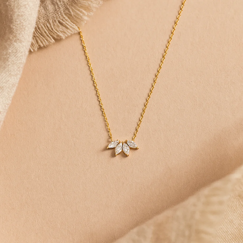 Marquise Quad Diamond Necklace - Image 2