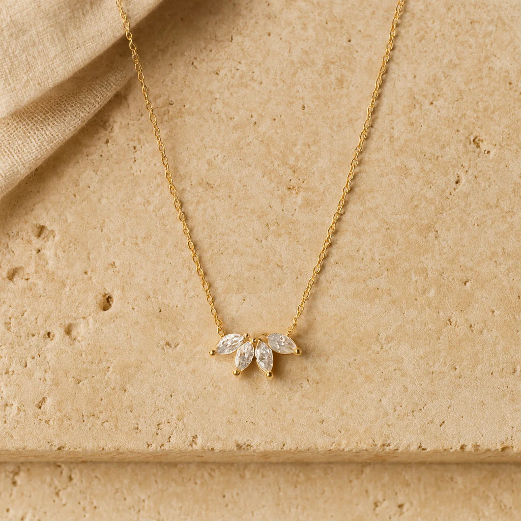 Marquise Quad Diamond Necklace - Image 4