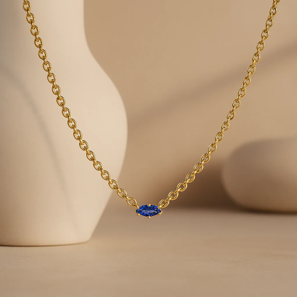 Marquise Sapphire Necklace - Image 2