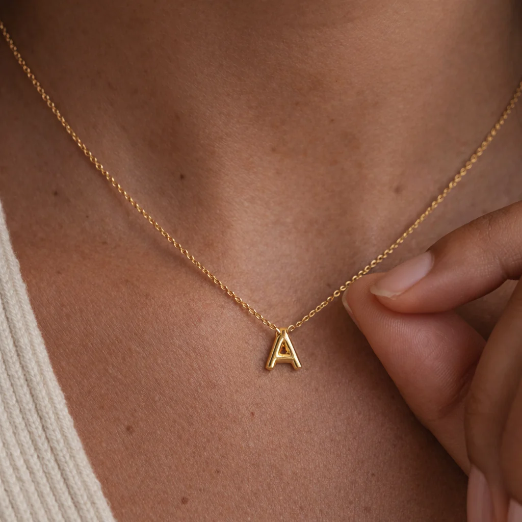 Mini Bubble Initial Necklace