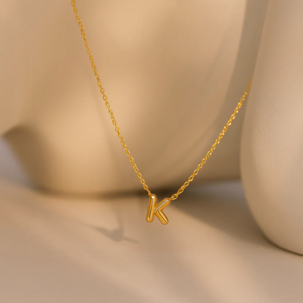 Mini Bubble Initial Necklace - Image 2