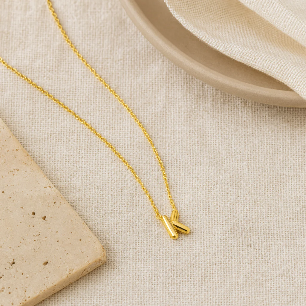 Mini Bubble Initial Necklace - Image 5