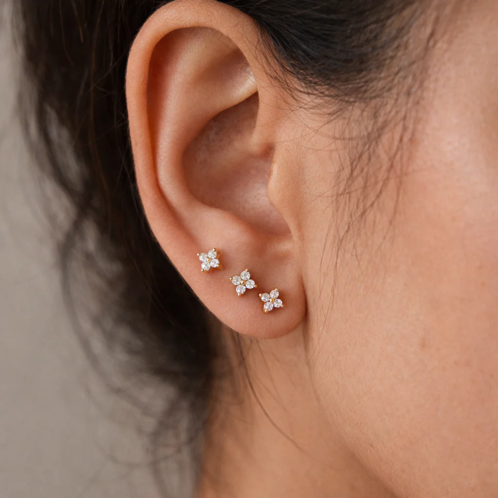 Mini Quad Diamond Studs - Image 2