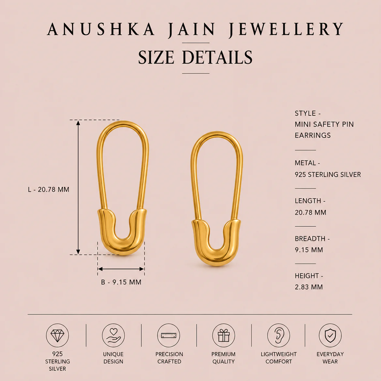 Mini Safety Pin Earrings - Image 7