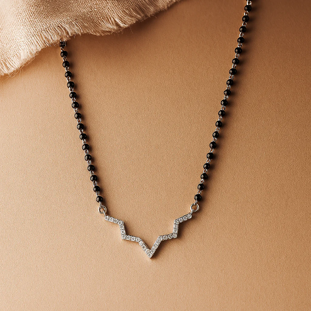 Minimal Diamond Mangalsutra - Image 4