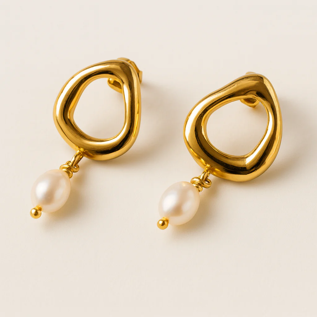Molten Pearl Earrings - Image 3