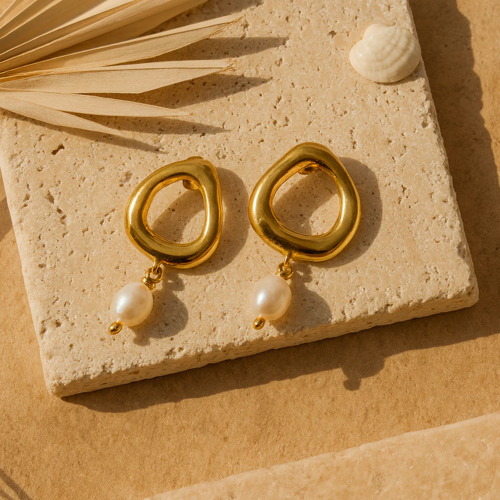 Molten Pearl Earrings - Image 4